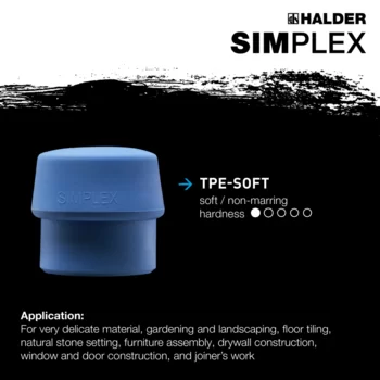                                             SIMPLEX soft-face mallets TPE-soft; with cast iron housing and high-quality wooden handle
 IM0015101 Foto ArtGrp Zusatz en
