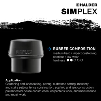                                             SIMPLEX soft-face mallets TPE-mid / rubber composition; with cast iron housing and high-quality wooden handle
 IM0015353 Foto ArtGrp Zusatz en
