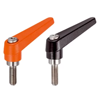 Adjustable Clamping Levers inner parts from stainless steel, with screw