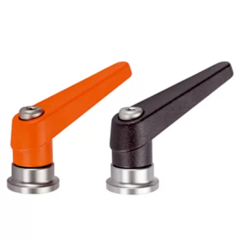 Adjustable Clamping Levers with axial bearing from stainless steel, with female thread