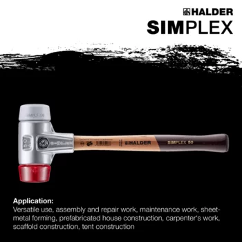                                             SIMPLEX soft-face mallets TPE-mid / plastic; with aluminium housing and high-quality wooden handle
 IM0015124 Foto ArtGrp Zusatz en

