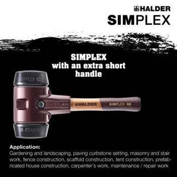                                             SIMPLEX soft-face mallets Rubber composition; with cast iron housing and high-quality extra short wooden handle
 IM0015252 Foto ArtGrp Zusatz en
