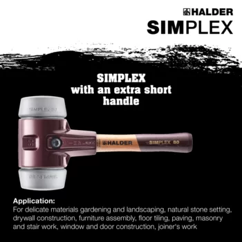                                             SIMPLEX soft-face mallets TPE-mid; with cast iron housing and high-quality extra short wooden handle
 IM0015253 Foto ArtGrp Zusatz en
