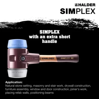                                             SIMPLEX soft-face mallets TPE-soft / TPE-mid; with cast iron housing and high-quality extra short wooden handle
 IM0015256 Foto ArtGrp Zusatz en
