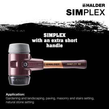                                             SIMPLEX soft-face mallets TPE-mid / rubber composition; with cast iron housing and high-quality extra short wooden handle
 IM0015260 Foto ArtGrp Zusatz en
