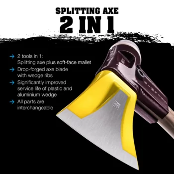                                             SIMPLEX splitting axe with wedge ribs, cast iron housing and hickory handle
 IM0015296 Foto ArtGrp Zusatz en
