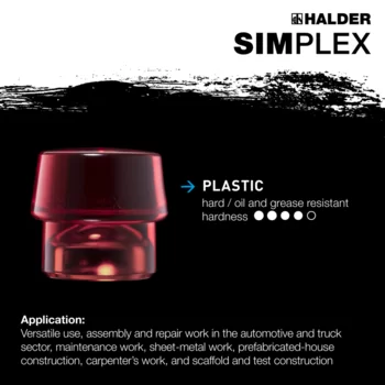                                             SIMPLEX soft-face mallets Rubber composition / plastic; with aluminium housing and high-quality wooden handle
 IM0015354 Foto ArtGrp Zusatz en
