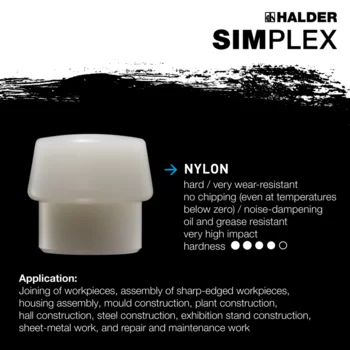                                             SIMPLEX soft-face mallets Nylon; with aluminium housing and high-quality wooden handle
 IM0015356 Foto ArtGrp Zusatz en
