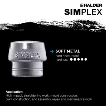                                             SIMPLEX soft-face mallets Rubber composition / soft metal; with reinforced cast iron housing and fibre-glass handle
 IM0015357 Foto ArtGrp Zusatz en
