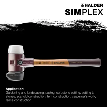                                             SIMPLEX Plus Box SIMPLEX soft-face mallet D60, rubber composition with "stand-up" / superplastic as well as one TPE-soft and one TPE-mid insert plus winter cap
 IM0015370 Foto ArtGrp Zusatz en
