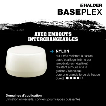                                             Maillets BA­SE­PLEX Nylon / nylon avec boîtier en zinc moulé et manche en bois
 IM0016642 Foto ArtGrp Zusatz fr

