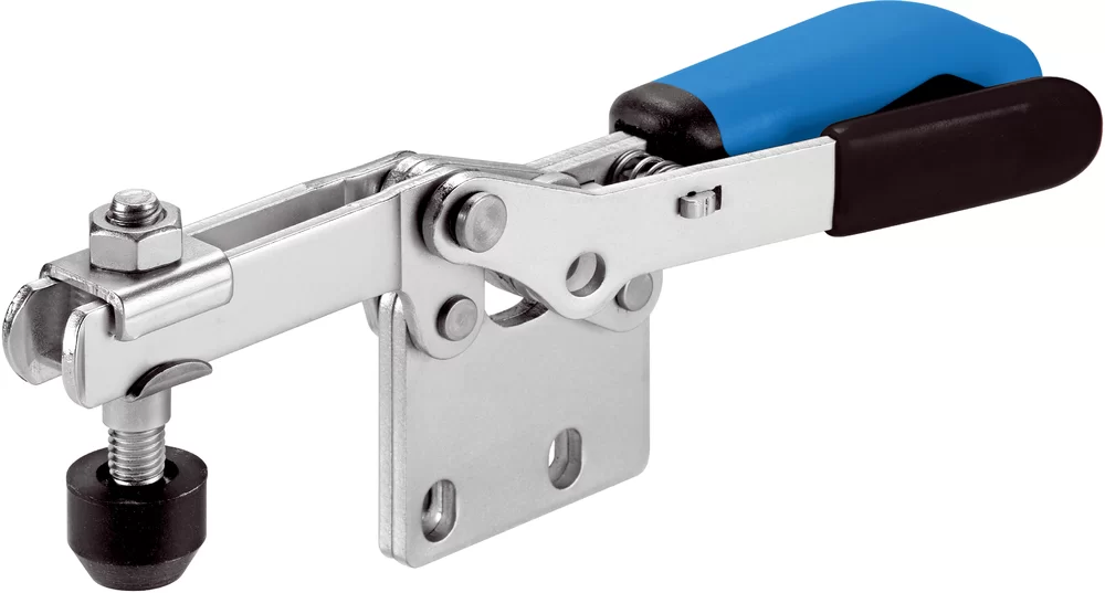 Horizontal Toggle Clamps with vertical base and safety lock - EH