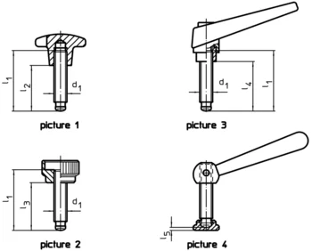                                             Clamping Screws DIN 6332 grub screws combined with different handles
 IM0001085 Zeichnung en
