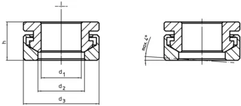                                             Ron­delles convexes / concaves com­pactes similaires à la norme DIN 6319
 IM0002174 Zeichnung fr
