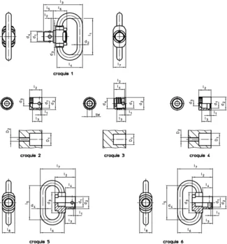                                             Broches à billes de liaison autobloquantes, avec manille, version compacte
 IM0010691 Zeichnung fr

